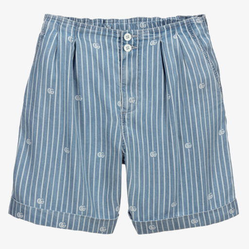 Gucci-Teen Girls Striped Blue Shorts | Childrensalon Outlet