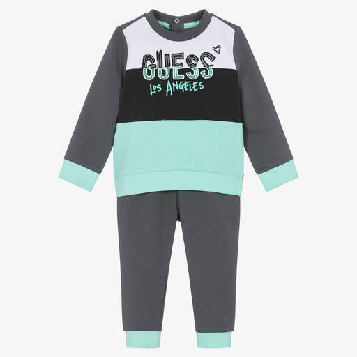 Guess-Серый спортивный костюм с цветовыми блоками | Childrensalon Outlet