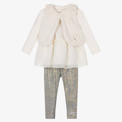 Guess-Baby-Leggings-Set in Beige und Gold | Childrensalon Outlet