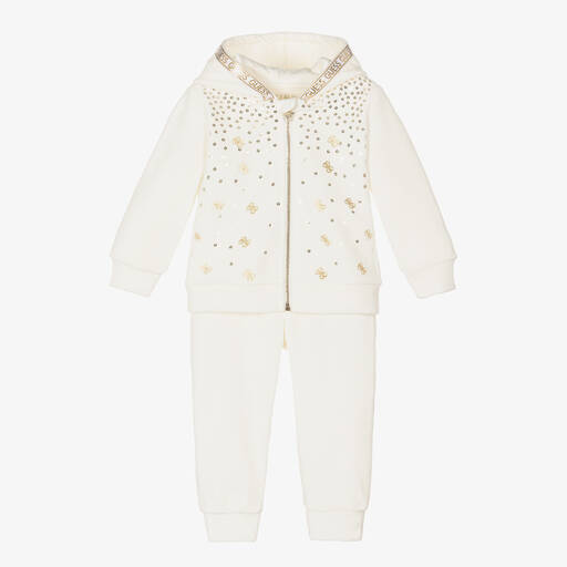 Guess-Baby-Trainingsanzug Elfenbein/Gold | Childrensalon Outlet