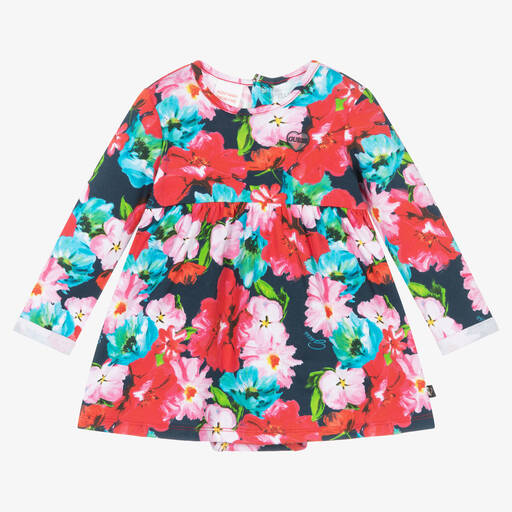 Guess-Baby Girls Pink Cotton Floral Dress  | Childrensalon Outlet