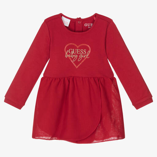 Guess-Красное хлопковое платье | Childrensalon Outlet