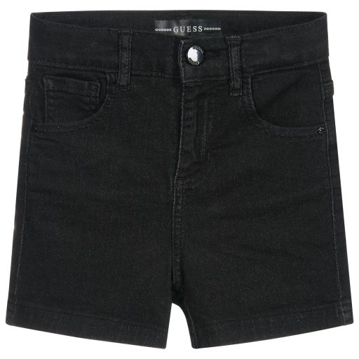Guess-Black High Waisted Shorts | Childrensalon Outlet
