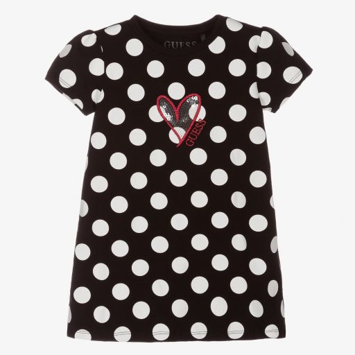 Guess-Black Polka Dot Logo T-Shirt | Childrensalon Outlet