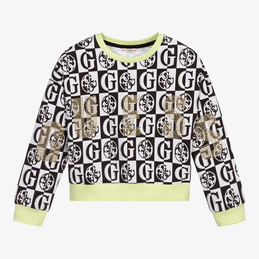 Guess-Black & White Logo Sweatshirt | Childrensalon Outlet