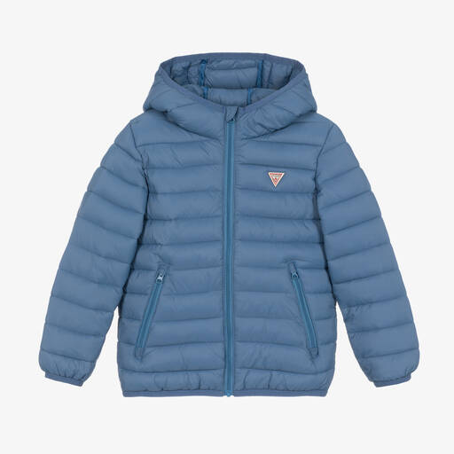 Guess-Blue Lightweight Puffer Jacket | Childrensalon Outlet