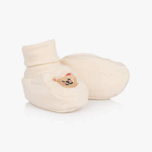 Guess-بوت تطريز دب تيدي قطن لون بيج للأطفال | Childrensalon Outlet