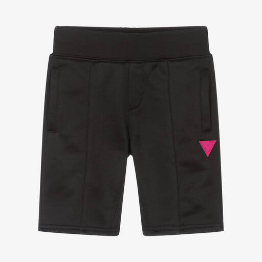 Guess-Boys Black Jersey Logo Shorts | Childrensalon Outlet