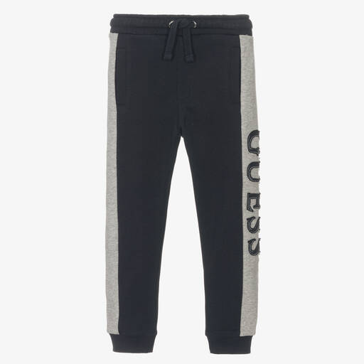 Guess-Boys Blue Cotton Logo Joggers | Childrensalon Outlet