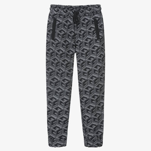Guess-Синие хлопковые джоггеры с монограммой для мальчиков | Childrensalon Outlet