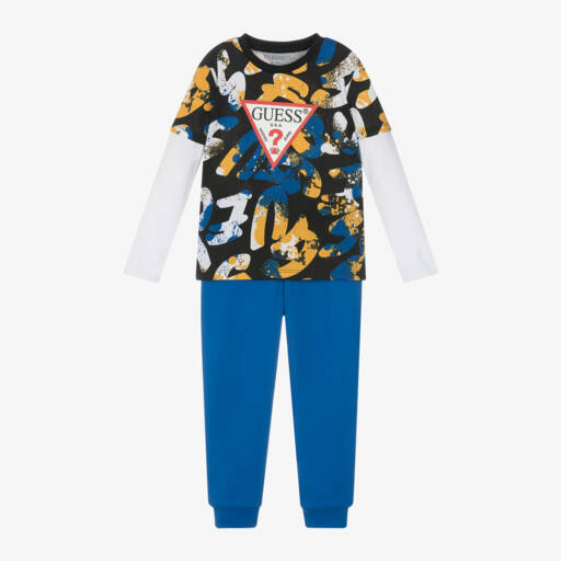 Guess-Синий брючный комплект из хлопка для мальчиков | Childrensalon Outlet