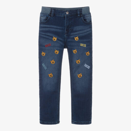 Guess-Blaue Jersey-Jeans mit Stickerei  | Childrensalon Outlet