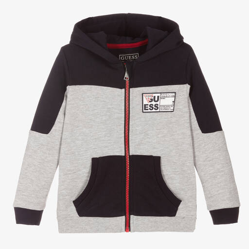 Guess-Boys Blue & Grey Zip-Up Top | Childrensalon Outlet