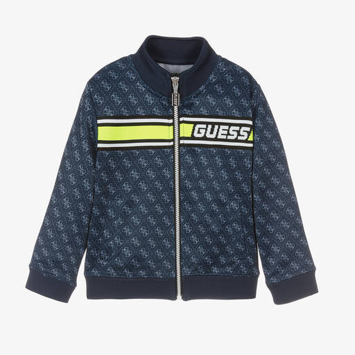 Guess-Синий топ из джерси на молнии для мальчиков | Childrensalon Outlet