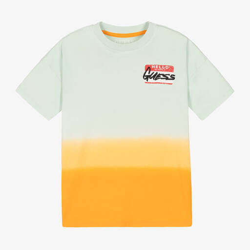 Guess-Boys Blue & Orange Cotton T-Shirt | Childrensalon Outlet
