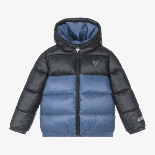 Guess-Синяя пуховая куртка для мальчиков | Childrensalon Outlet