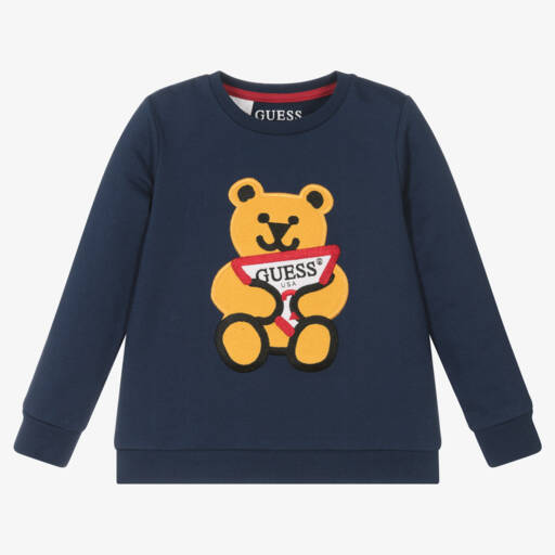 Guess-Boys Cozy Navy Bear Pullover | Childrensalon Outlet