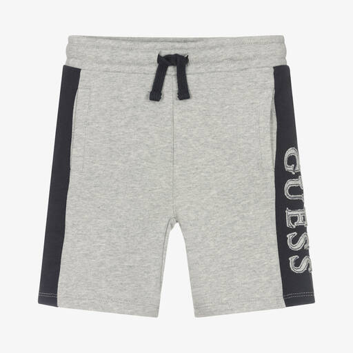 Guess-شورت برمودا قطن جيرسي لون رمادي للأولاد | Childrensalon Outlet