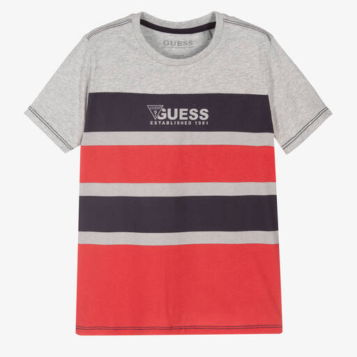 Guess-تيشيرت قطن لون رمادي للأولاد | Childrensalon Outlet