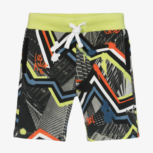 Guess-Boys Grey Geometric Print Shorts | Childrensalon Outlet