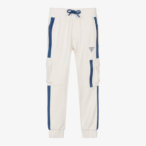 Guess-Boys Ivory Cargo Jersey Joggers | Childrensalon Outlet