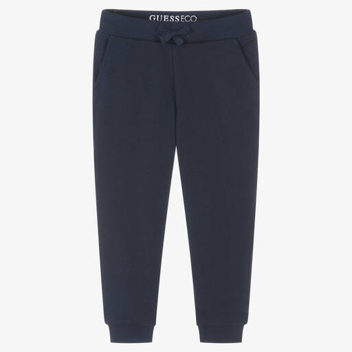 Guess-Boys Navy Blue Cotton Joggers | Childrensalon Outlet