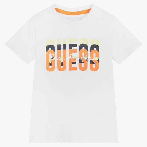 Guess-Weißes Baumwoll-T-Shirt (J) | Childrensalon Outlet