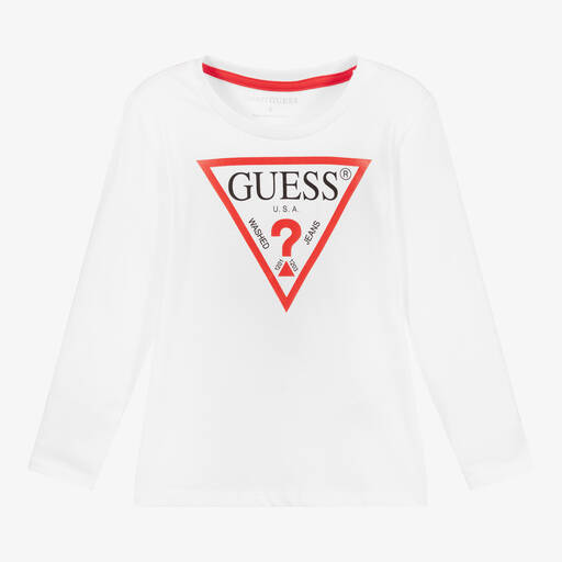 Guess-توب أطفال ولادي قطن عضوي لون أبيض | Childrensalon Outlet