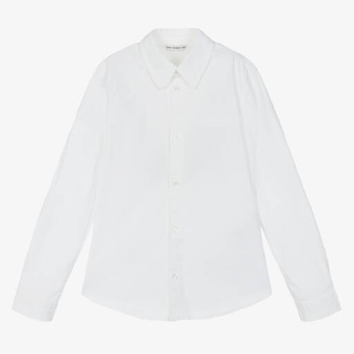 Guess-Boys White Poplin Cotton Shirt | Childrensalon Outlet