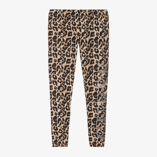 Guess-Girls Beige Leopard Leggings | Childrensalon Outlet