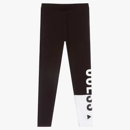 Guess-Girls Black Cotton Leggings | Childrensalon Outlet