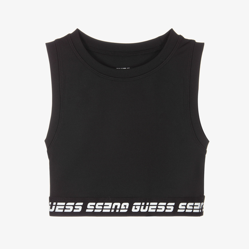 Guess-Черный укороченный топ для девочек | Childrensalon Outlet