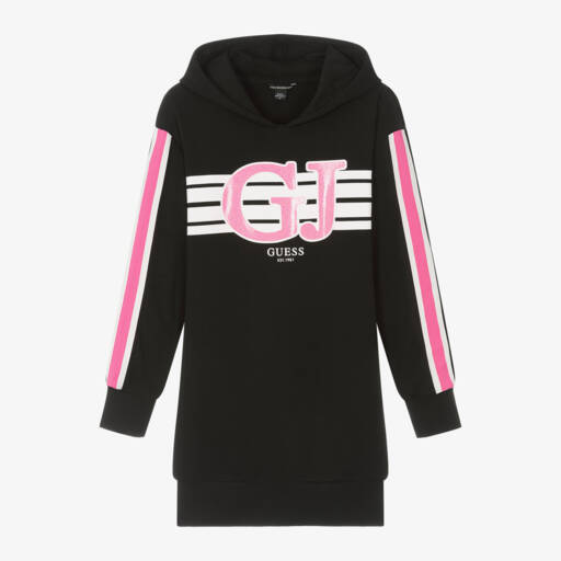 Guess-Черное хлопковое платье с логотипом GL для девочек-подростков | Childrensalon Outlet