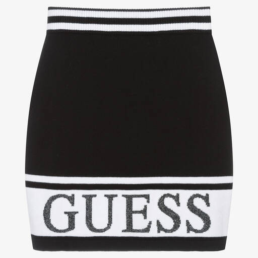 Guess-Girls Black Knitted Skirt | Childrensalon Outlet