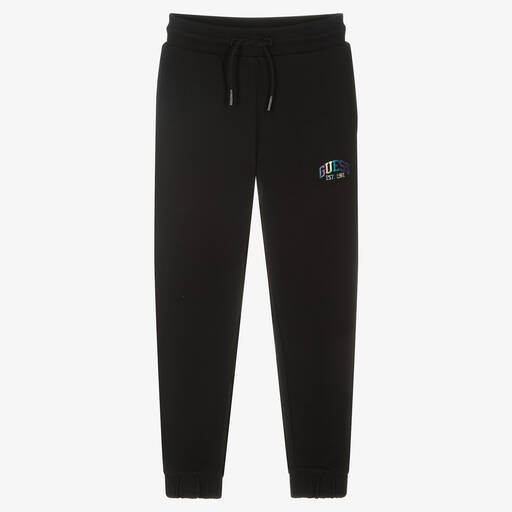 Guess-Girls Black Metallic Logo Joggers | Childrensalon Outlet