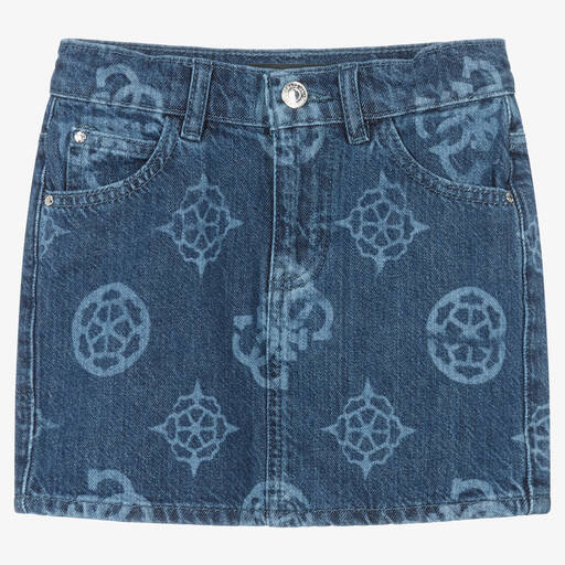 Guess-Синяя джинсовая юбка 4G Peony | Childrensalon Outlet