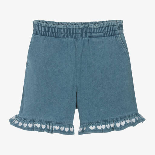 Guess-شورت قطن دنيم لون أزرق للبنات | Childrensalon Outlet