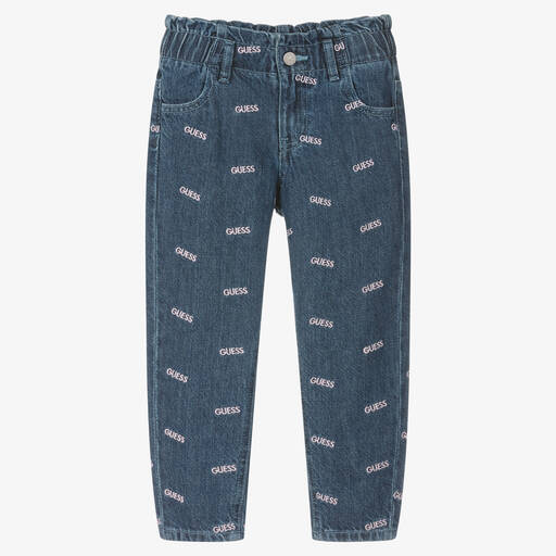 Guess-Jean bleu à taille froncée fille | Childrensalon Outlet