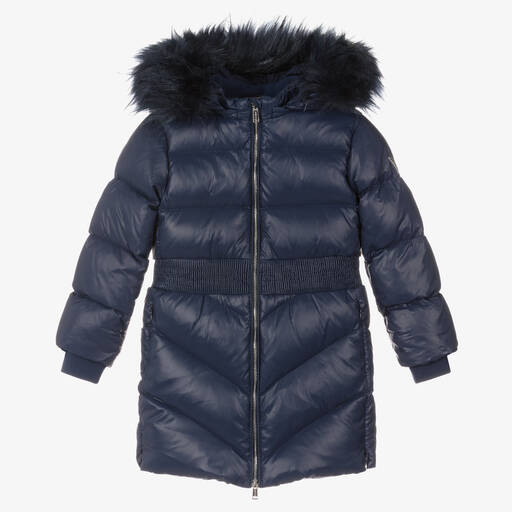 Guess-Blauer Daunenmantel für Mädchen | Childrensalon Outlet