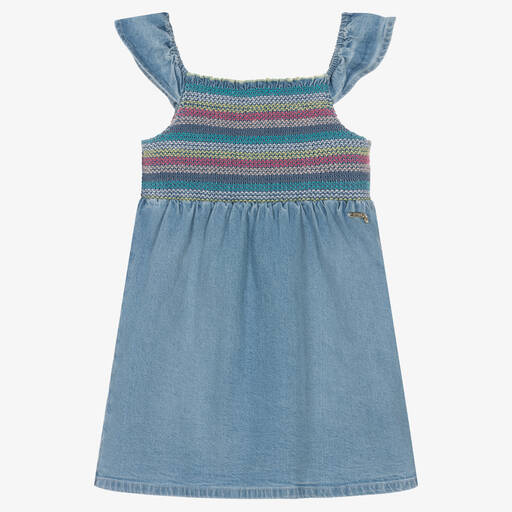 Guess-Girls Blue Embroidered Chambray Dress | Childrensalon Outlet