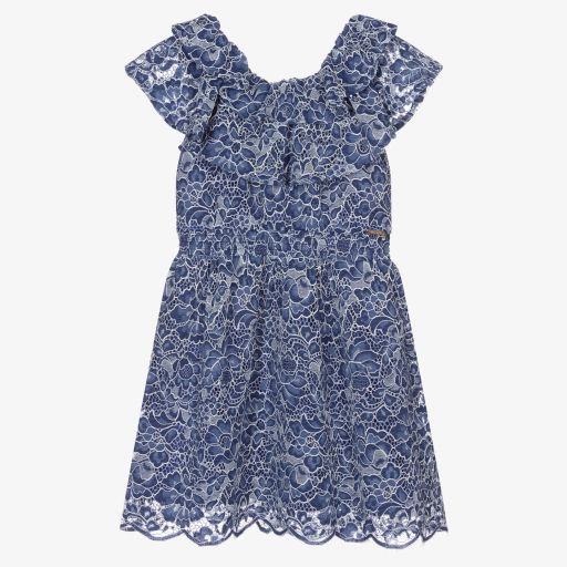 Guess-Girls Blue Floral Lace Dress | Childrensalon Outlet