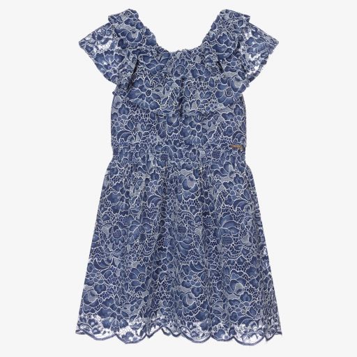 Guess-Girls Blue Floral Lace Dress | Childrensalon Outlet