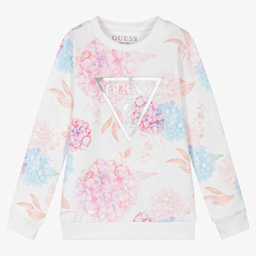 Guess-Girls Floral Logo Sweatshirt | Childrensalon Outlet