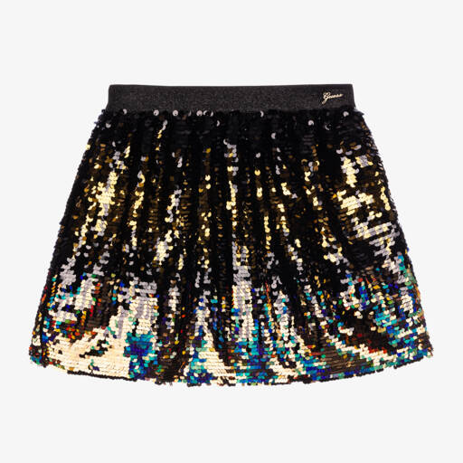 Guess-تنورة بترتر لون ذهبي وأسود | Childrensalon Outlet