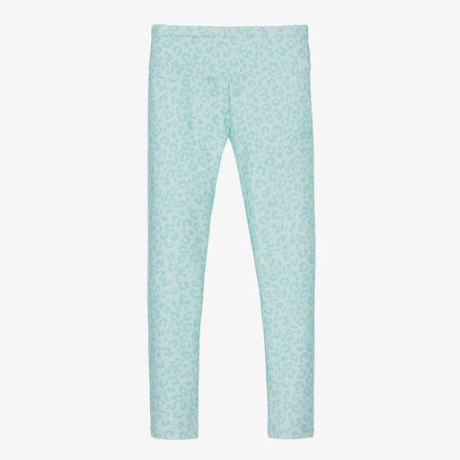 Guess-Girls Green Leopard Leggings | Childrensalon Outlet