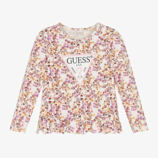 Guess-Розовый цветочный топ для девочек | Childrensalon Outlet