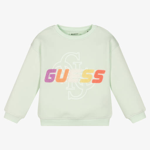 Guess-Girls Mint Green Logo Sweatshirt | Childrensalon Outlet
