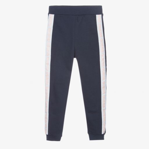 Guess-Girls Navy Blue Cotton Joggers | Childrensalon Outlet