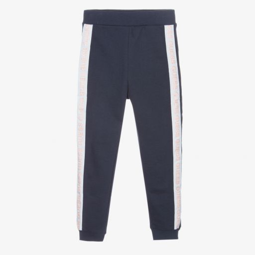 Guess-Girls Navy Blue Cotton Joggers | Childrensalon Outlet