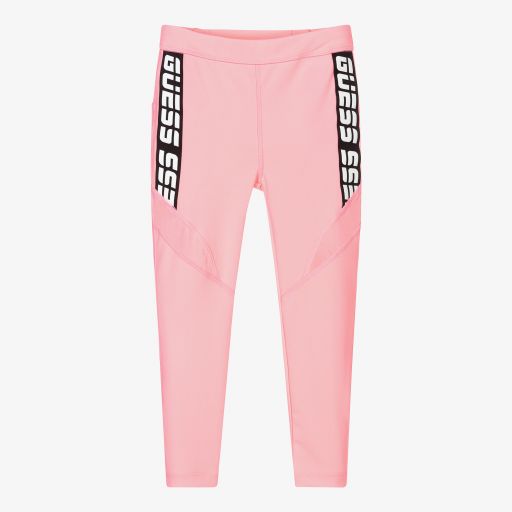 Guess-ليغنغز جيرسي لون زهري نيون للبنات | Childrensalon Outlet